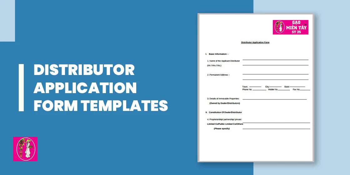 Distributor Application Form Templates